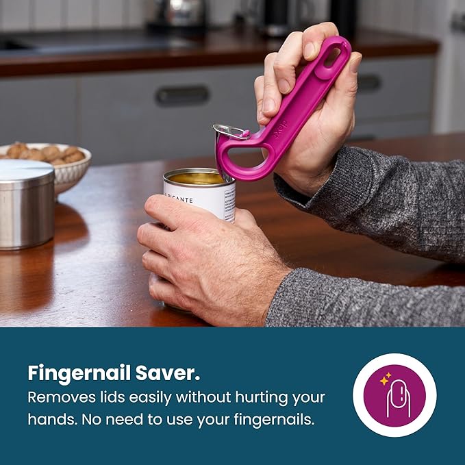 Dext - Ring Pull Can Opener, Pop Can Opener for Seniors, Arthritis, and Parkinson’s, Easy Open, Ergonomic Handle with Comfortable Grip. Perfect for Soda, Pet Food, and More (Apricot)
