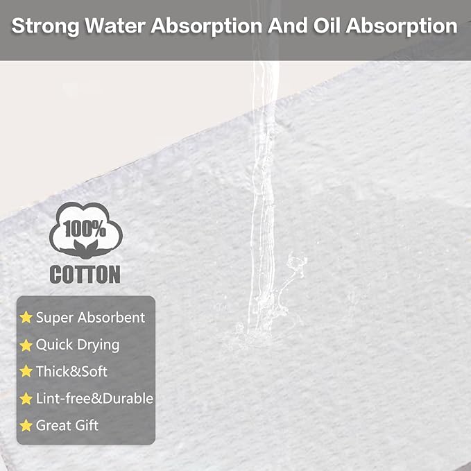 PY HOME & SPORTS Dish Towel Set, 100% Cotton Waffle Weave Kitchen Towels 8 Pieces, Super Absorbent (17 x 25 Inches, Set of 8)