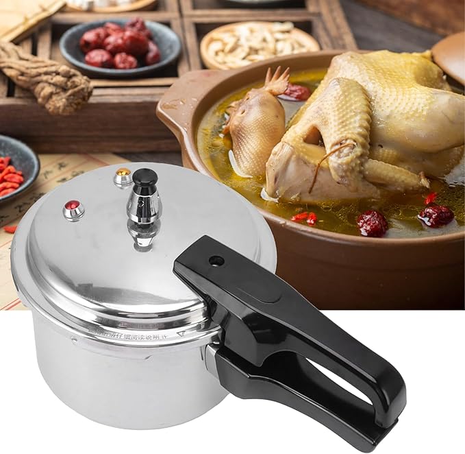 Small Pressure Cooker, Mini Aluminum Alloy Pressure Cooker with Magnetic bottom, Safety and Durable Compact Pressure Canner compatible for induction cookers and gas stoves (3L)