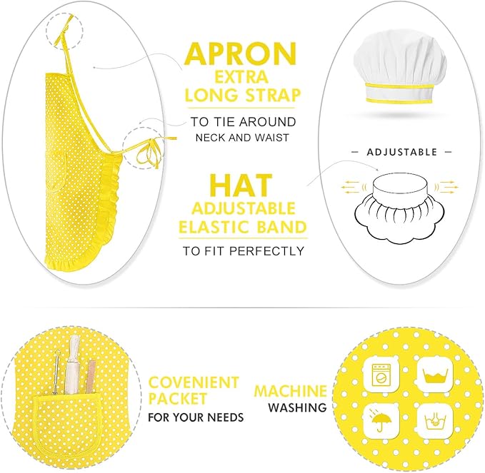 Gifts for 2-8 Year Old Girls Boys,Chef Costume Set Kids Apron for Girls Toddler Birthday Xmas Gifts for Kids Stocking Stuffer