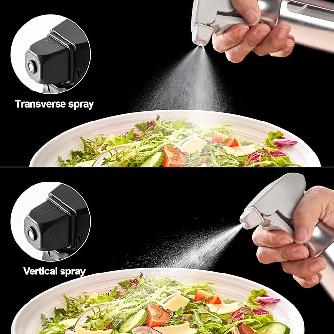 Oil Sprayer for Cooking,Stainless Steel Olive Oil Mister for Air Fryer Frosted Oil Dispenser Bottles Fat Reduction Glass Oil Spray Pot 6.35oz(180ml) Capacity