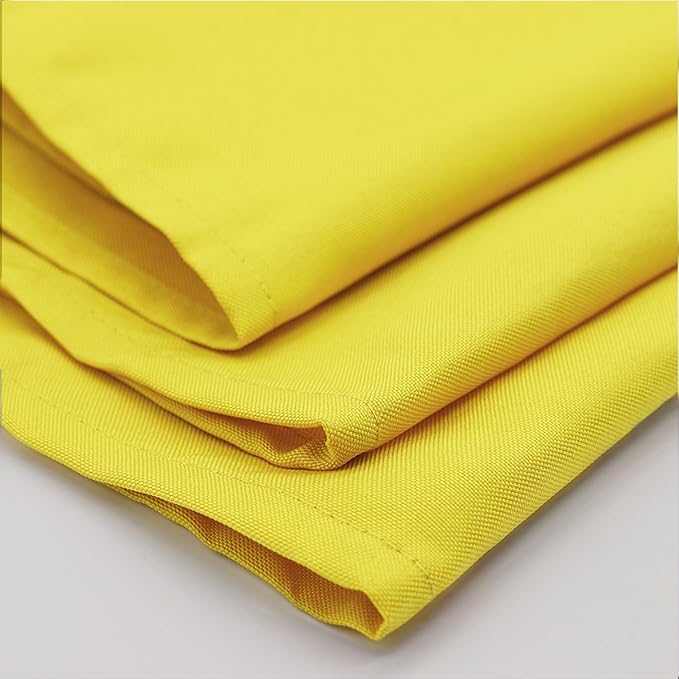 Your Chair Covers Cloth Polyester Napkins, 20 x 20 Inch, Washable Dinner Fabric Linen Napkins with Hemmed Edges for Restaurant, Wedding and Holiday Pack of 10 (Canarry Yellow)