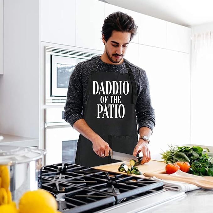 ZOORON Funny Cooking Chef Apron with Pockets BBQ Kitchen Work Aprons Birthday Father’s Day Grilling Gifts for Dad, Husband