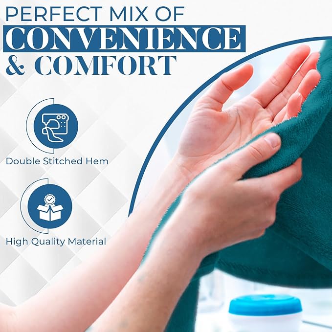 DAN RIVER 6-Pack Premium Hand Towels (16x28 Inches) - 100% Cotton, Ultra Soft, Lightweight, Highly Absorbent Towels for Bathroom, Spa, Gym, Salon, Hotel, and Travel - Teal