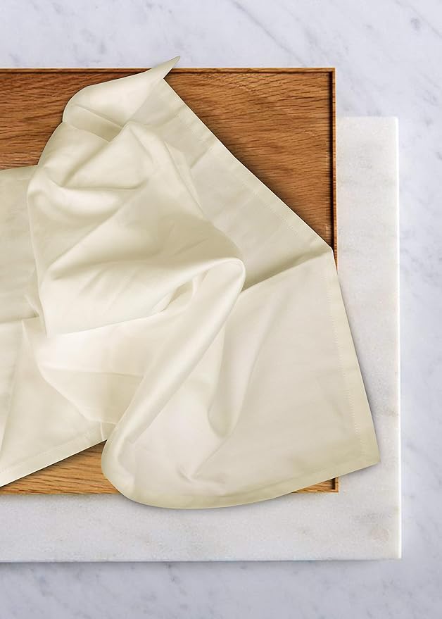 Urban Villa Kitchen Towels 100% Cotton Dish Towels for Kitchen(Set of 6) 20”x30” Dish Cloths Highly Absorbent Kitchen Linen Set with Hanging Loop Perfect for Drying – Ivory.