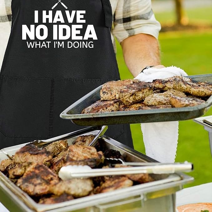 Rosoz Funny Grill Aprons For Men, Dad, Husband, Him - Aprons For Men With Pockets,Father's Day Gifts – BBQ Cooking Chef Apron
