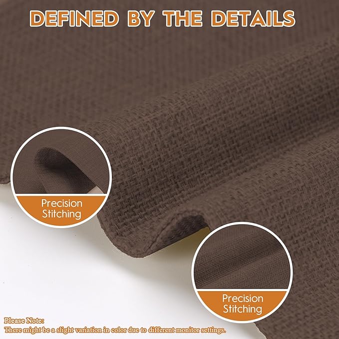 Placemats Set of 6 Linen Type Fabric Cloth Placemats, 18x12 Inch Double Layered Thick Wrinkle Free Heat Resistant Table Place, for Dining, Kitchen, Party (45 * 30cm, Dark Brown)