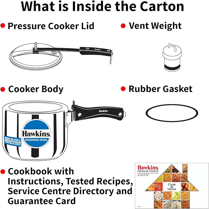 Hawkins Pressure Cooker, Stainless Steel Inner Lid Cooker, Tall Design Cooker, Induction Cooker, Silver Hss3T, 3 Liter 3 Litre