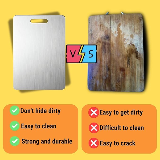 Titanium Cutting Board, 100% Pure Titanium Cutting Boards for Kitchen – Non Stick, Food-Grade, Hygiene & Durability Chopping Mat, Double Sided Chopping Board, Dishwasher Safe (17.7 x 11.8 inch)