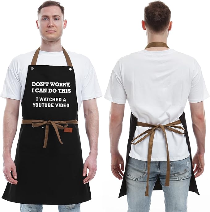 REHAVE Funny Gift for Men, Women, Dad, Anniversary, Father's Day Gifts from Daughter Son, Christmas Gifts for Husband, Boyfriend, Brother, Uncle, Unique Birthday Grilling Gift – BBQ Cooking Chef Apron