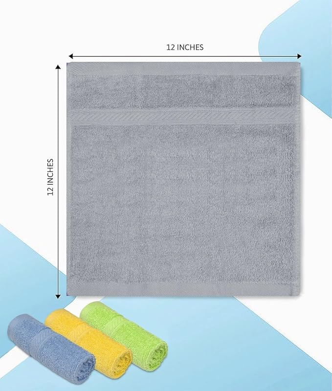 ZUPERIA 100% Cotton Bath Wash Cloths 24 Pack - 12" x 12"- Highly Absorbent Soft Washcloths for Face, Gym Towels, Hotel Spa Quality, Reusable Multipurpose (Dark, Light & Bright Colors)