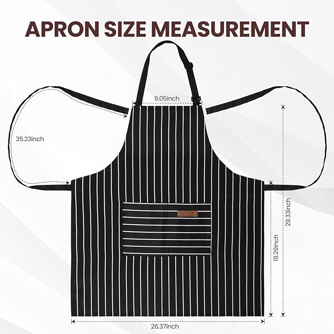 Serrenf 2 Pack Apron, Cooking Kitchen Aprons, Adjustable Bib Apron with 2 Pockets for Men Women Chef Apron
