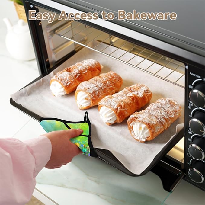 Pot Holders for Kitchen Heat Resistant Pot Holders,Abstract Floral Watercolor Painting Set of 2 Oven Hot Pads for Cooking Baking BBQ Gifts for Women Men