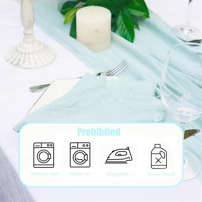 Cotton Blend Fringe Cloth Napkins - Crinkle Gauze Dinner Napkins, Reusable & Washable Table Napkins, 17" x 17" (43 x 43 cm), Multiple Colors, 12/24/48/100 Pack (12, Light Blue)