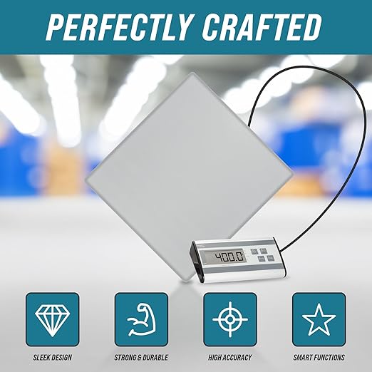 Smart Weigh Digital Postal Shipping Scale, Heavy Duty, 440 lb Capacity, 6 oz Readability, Hold & Tare Function, Stainless Steel Platform