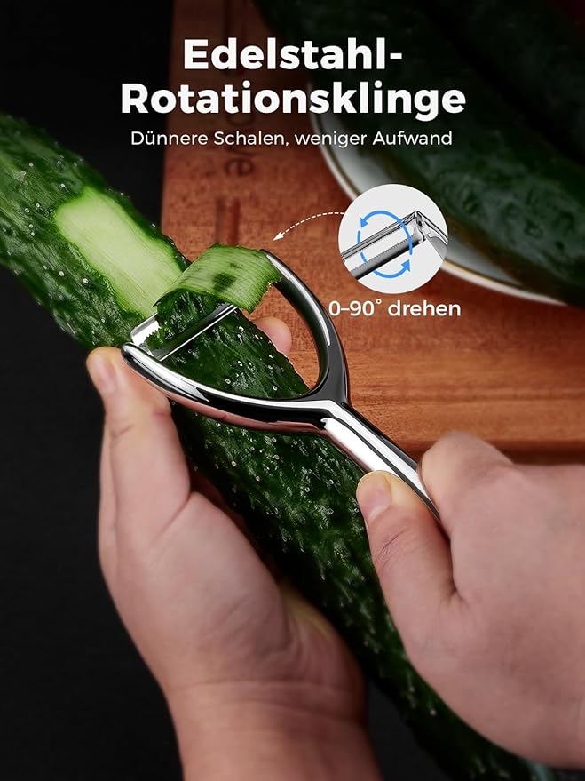 Vegetable Peeler Set, Ultra Sharp Stainless Steel Y Peeler & I Peeler for Potatoes, Fruits and Vegetables, Serrated Blade Kitchen Peeler with Ergonomic Handle
