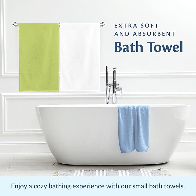 Small and Lightweight Cotton Towels Assorted Pastel Mix 24 x 40 inches Towels (12)