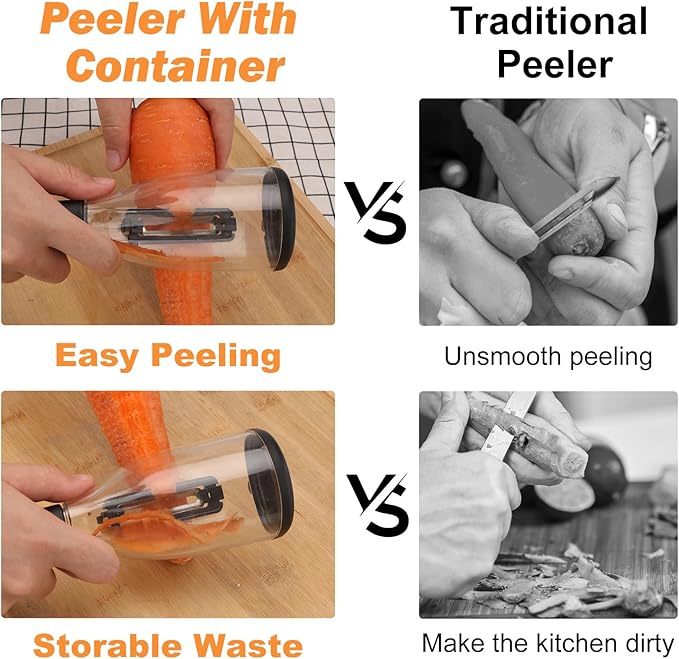 3 in1 vegetable peeler with container.New with box storage kitchen special fruitpeeler,Peeling knife with storage box in kitchen tool.Fruits and veggie peeler with catcher