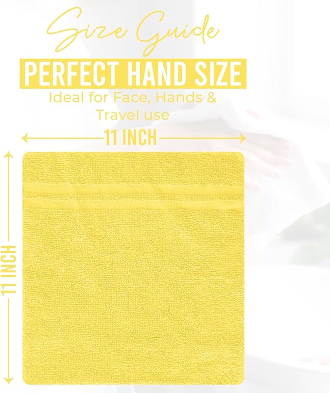 DAN RIVER 10 Pack Wash Cloths for Showering [11x11] - 100% Cotton Washcloths Premium Quality Flannel Face Cloths for Bathroom, Highly Absorbent and Soft Feel Wash Clothes, Assortment 6