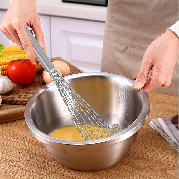 Stainless Steel Whisk – 18 Inch Kitchen Whisk for Cooking, Baking, and Mixing Dough – Durable, Dishwasher-Safe Wire Whisk, Ergonomic Handle – Ideal for Home Kitchens and Professional Chefs