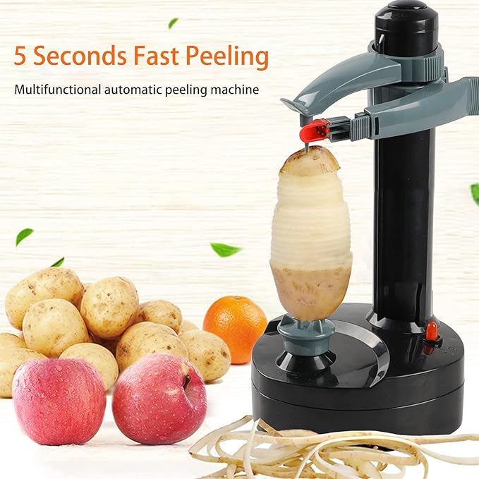 Electric Potato Peeler with 23 Replacement Blades Rotato Express Stainless Steel Automatic Rotating Fruits Fruit Potato Peeler Vegetables Cutter Apple Paring Machine Kitchen Peeling Tool