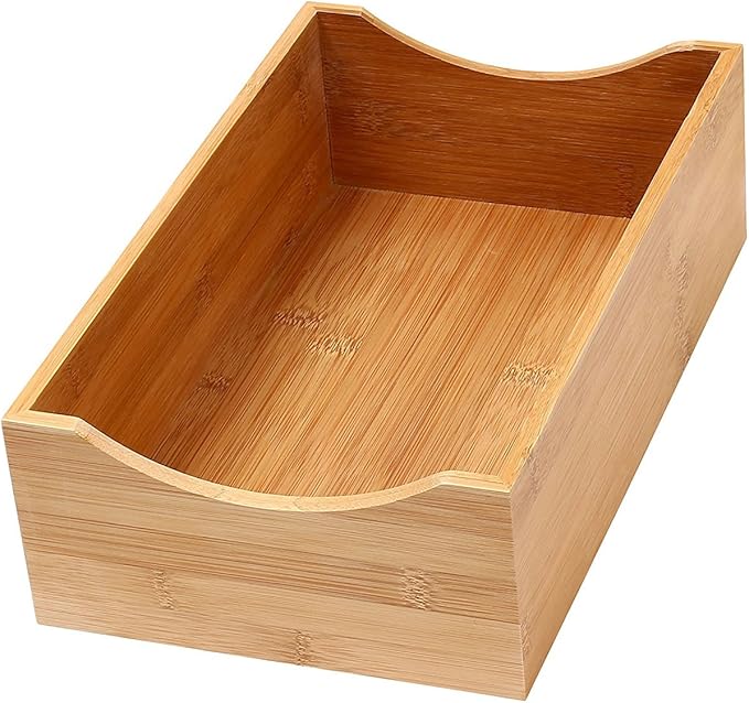 YBM HOME Bamboo Drawer Organizer Storage Box for Spices and Kitchen Items, Lingerie, Small Tools, and Gadgets, 330