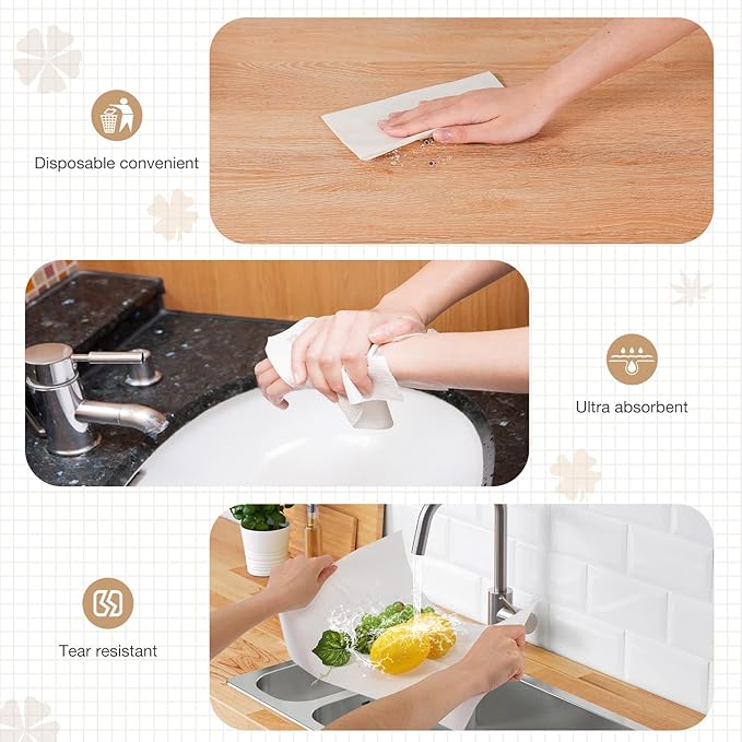 200 Linen-Feel Guest Towels Cloth-Like Hand Towels Disposable Bathroom Napkins Thicken Guest Towel Soft, Absorbent 12" x 17" for Bathroom, Kitchen, Wedding Reception or Dinner Party