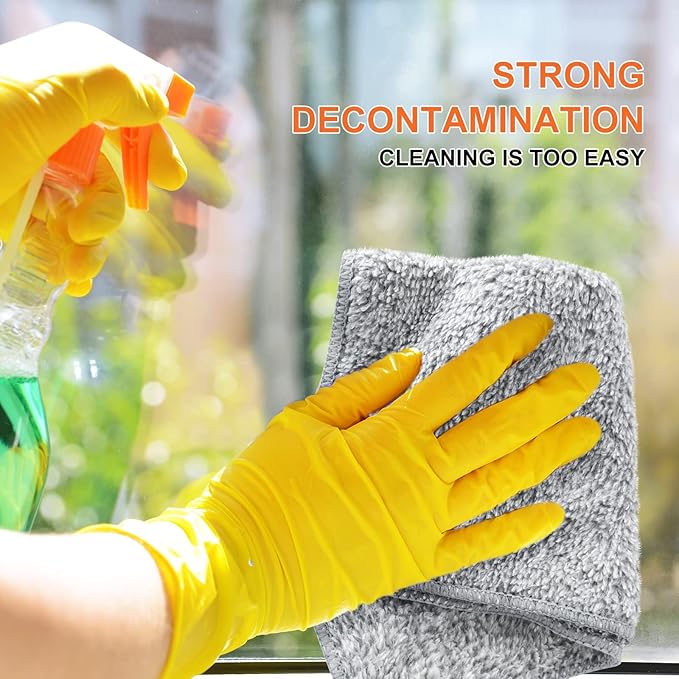 Kitchen Cloth Dish Towels (12 Pack), Premium Dishcloths, Super Absorbent Microfiber Cleaning Cloth, Nonstick Oil Washable Fast Drying Dish Rags for Washing Dishes (Grey)
