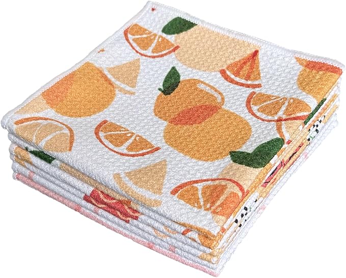 QUILTINA Dish Towels Set - 11.8 * 11.8 Inches 100% Cotton Waffle Weave Kitchen Towels 6 Pack, Dish Towels for Kitchen, Super Absorbent for Drying and Cleaning