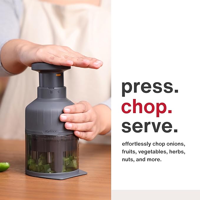 Zyliss Zick Zick Classic Food Chopper - Convenient for Easy, Healthy Meal Prep - Manual Vegetable Chopper with Stainless Steel Blades - Compact & Dishwasher Safe - Zick Zick 3.0