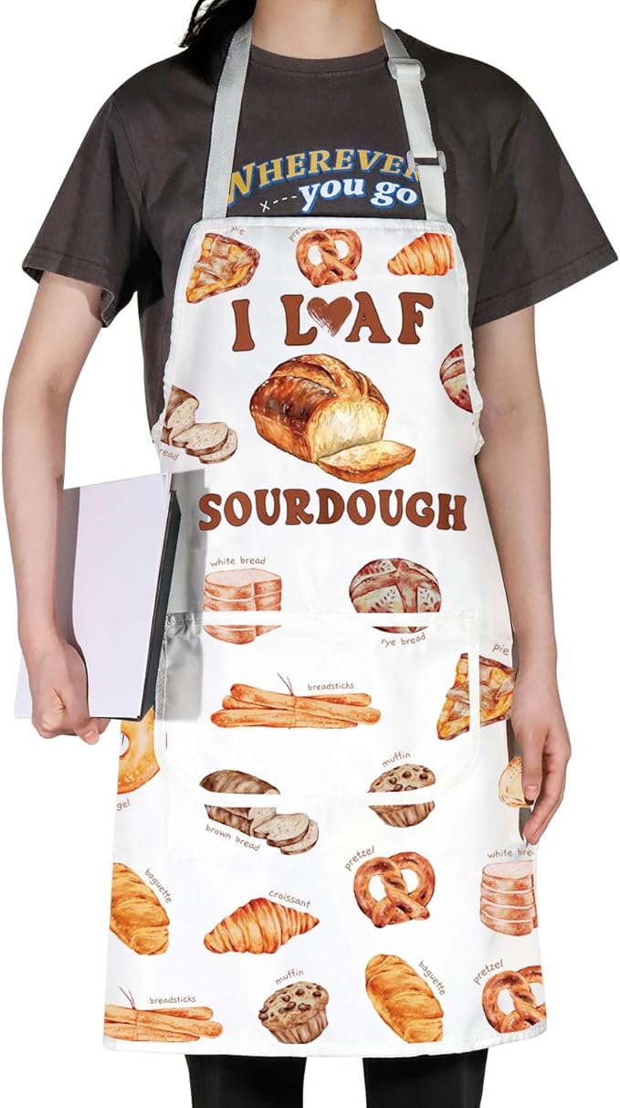 JNIAP Bread Baking Apron Bread Baker Aprons i Loaf Sourdough Baking Mom Gifts Baking Master Apron
