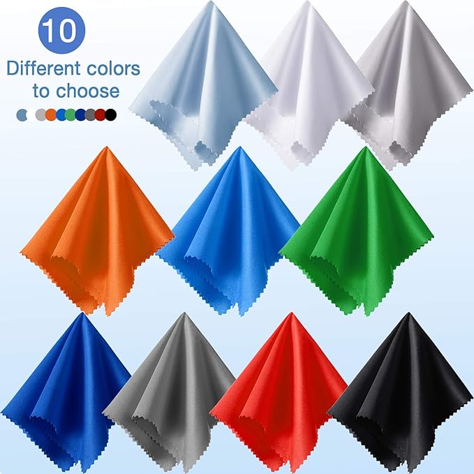 Frienda 100 Pieces Microfiber Cleaning Cloths 7 x 6 Inch Screen Microfiber Optical Cleaning Cloths for Smart Phones Laptops Tablets Lens TV Camera Lens Eyeglasses Glass