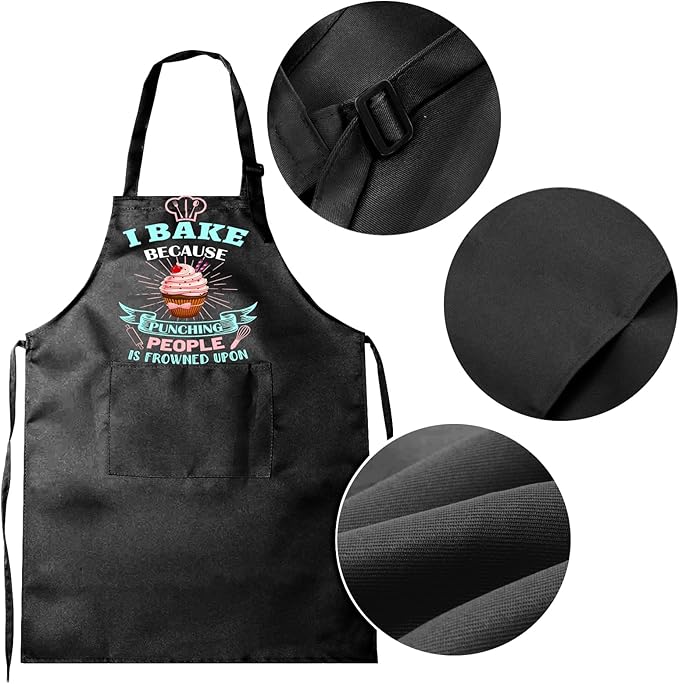 Baking Apron for Women I Baking Because People Is Frowned Aprons Gifts for Men Woman Family Friends