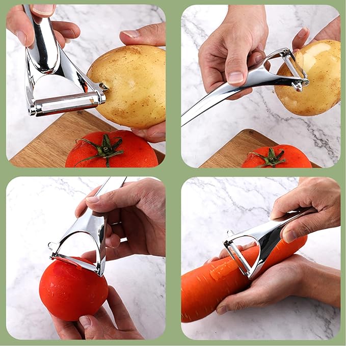 Vegetable Peeler Fruit Apple Potatoes Carrot Veggie Stainless Steel Peelers with Ergonomic Handle & Swivel Y-Shaped Blade Good Sturdy Kitchen Tool,Dishwasher Safe