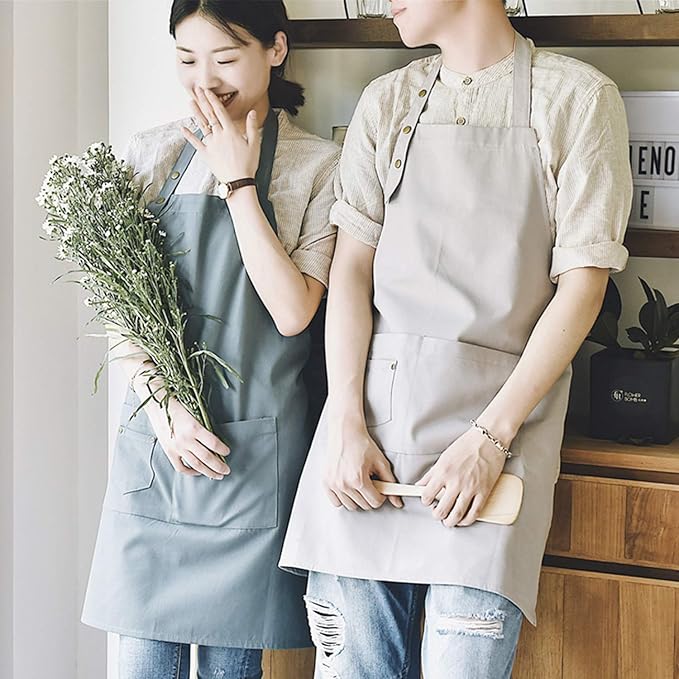 MORNITE Art Aprons for Painting Pottery Ceramics, Mens Women Kitchen Cooking Aprons Waterproof Green