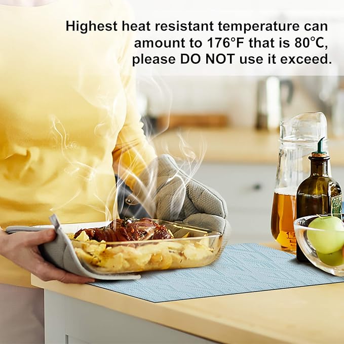 Aofmee Placemats Set of 6, Heat Resistant Place Mats, Washable Durable PVC Table Mats, Woven Vinyl Plastic Placemats for Dining Table, Non-Slip Stain Resistant Kitchen Table Placemats, Easy to Clean