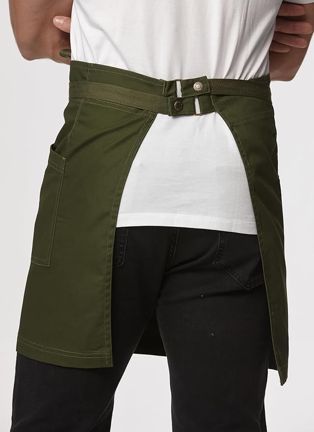 Unisex Waist Apron Half Bistro Apron Server Aprons with Pockets Waterproof 4251BY