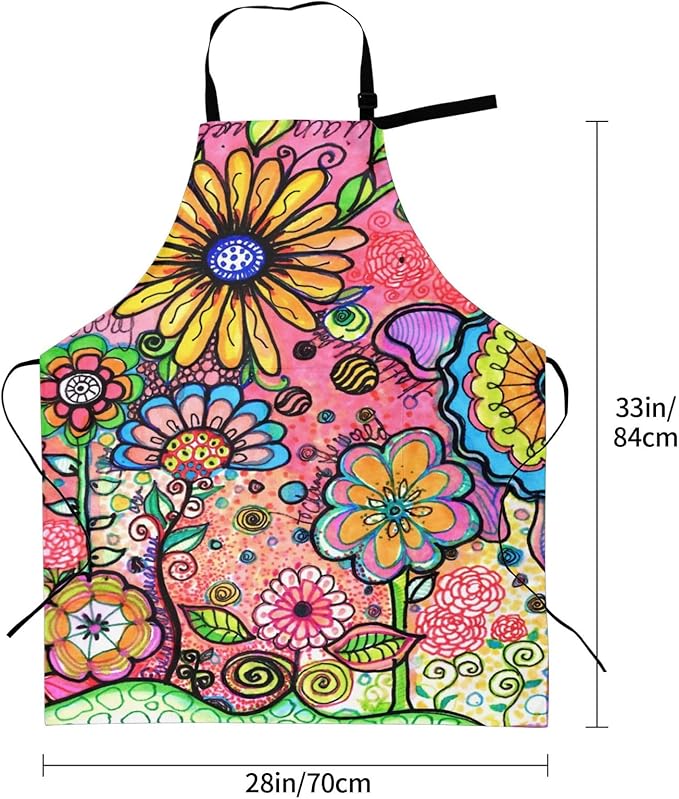 Perinsto Waterproof Apron With 2 Pockets Kitchen Chef Aprons Bibs For Cooking Baking Painting Gardening Grooming