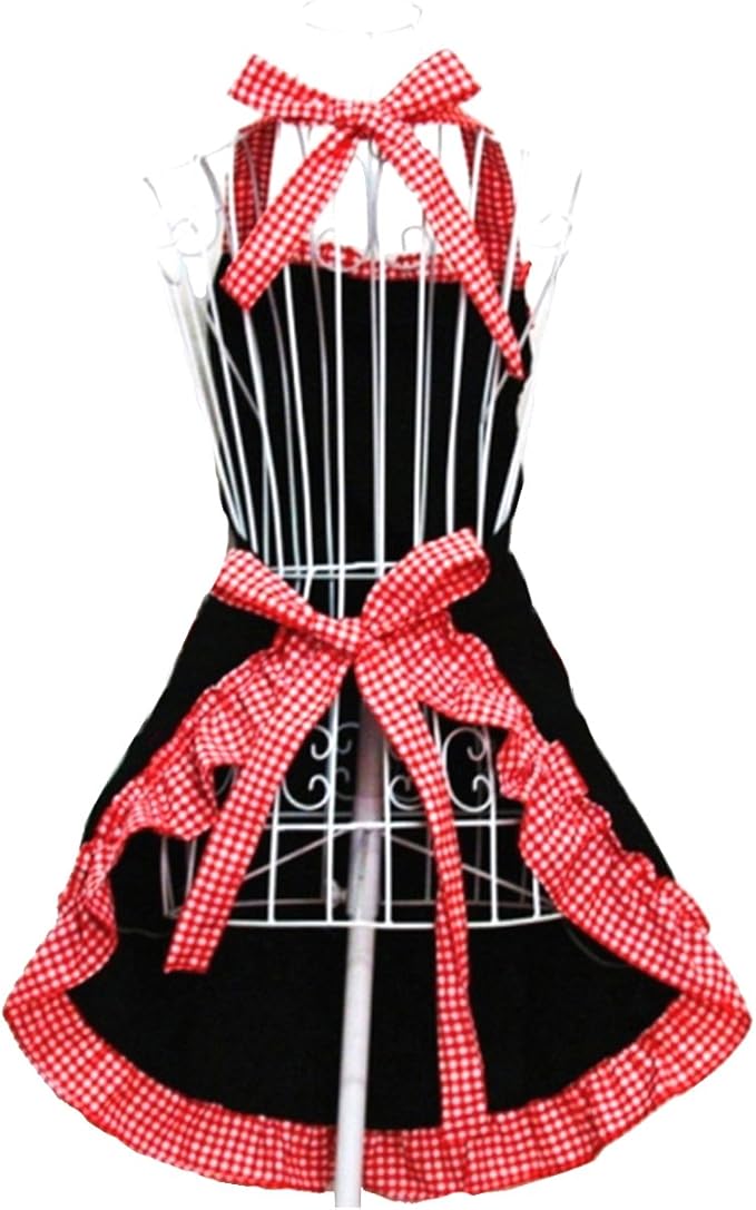 Hyzrz Cute Ladies Girls Retro Apron Dress Kitchen Cooking Vintage Aprons for Women with Pockets (Multicolor)
