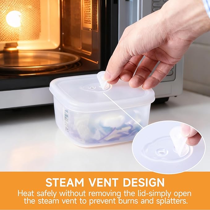 OTB Set of 3 Reusable Silicone Containers Clear, Nesting Leak-free Silicone Food Storage Boxes, BPA Free, Airtight, Dishwasher and Freezer Safe (Clear L+M+S)