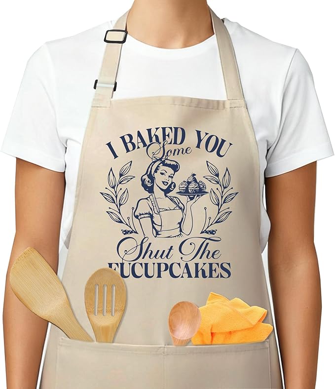 Funny Aprons for Women - Baking Gift for Women, Mothers Day Christmas Birthday Gifts, Perfect for Cooking, Bartending