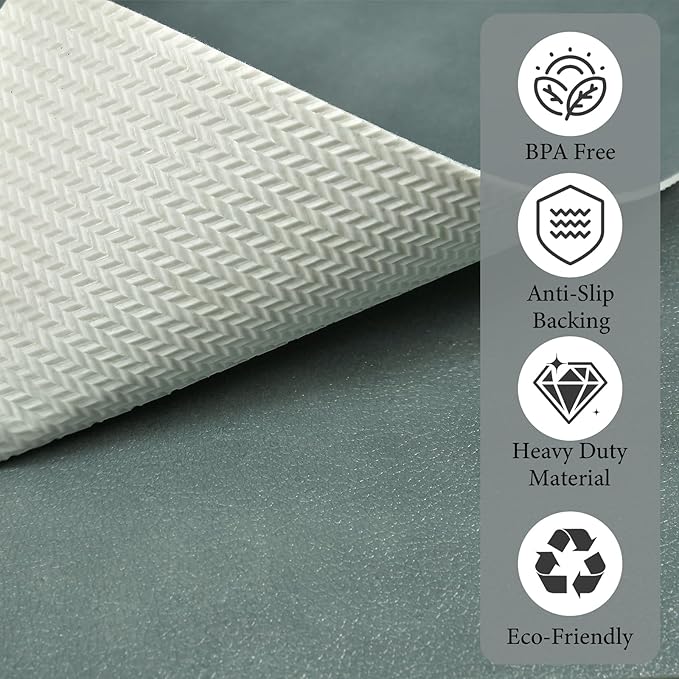Vinyl Placemats Set of 4-12x17 Inch - Heat Resistant Washable Place Mats Waterproof Non-Slip Wipeable Table Mats for Dining Table Decor, Indoor/Outdoor Plastic Mat