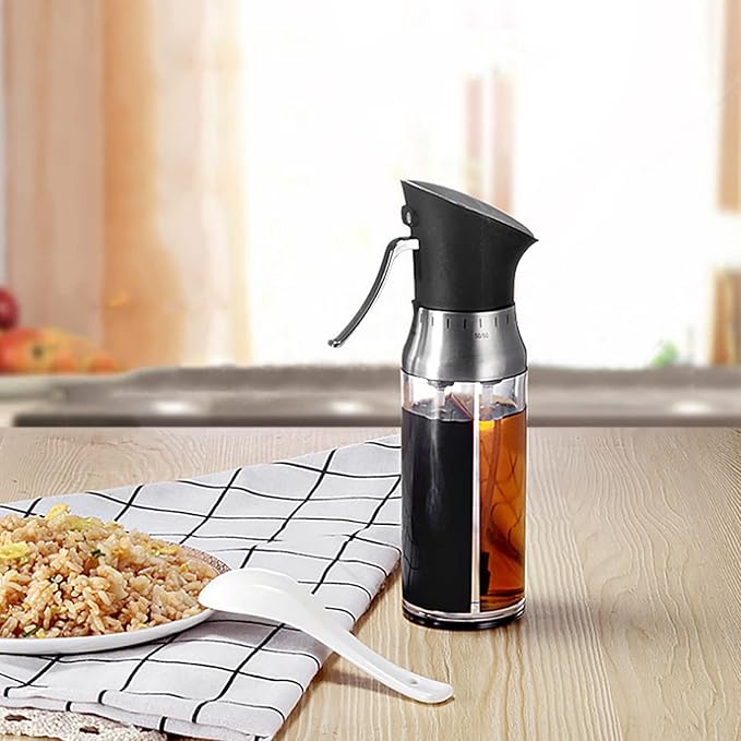 Dual Nozzle Oil and Vinegar Spray Bottle Dispenser, 100ml Capacity Each, Transparent Food Grade PC Material, Precise Control for Cooking