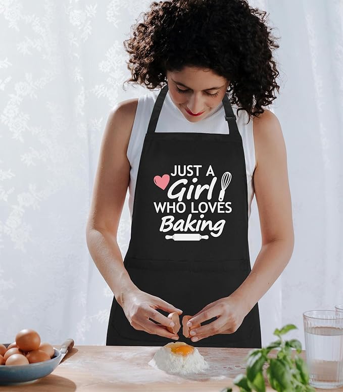 Funny Aprons for Women with Pockets, Cute Cooking Baking Kitchen Aprons for Mom Chef, Gifts for Birthday Christmas