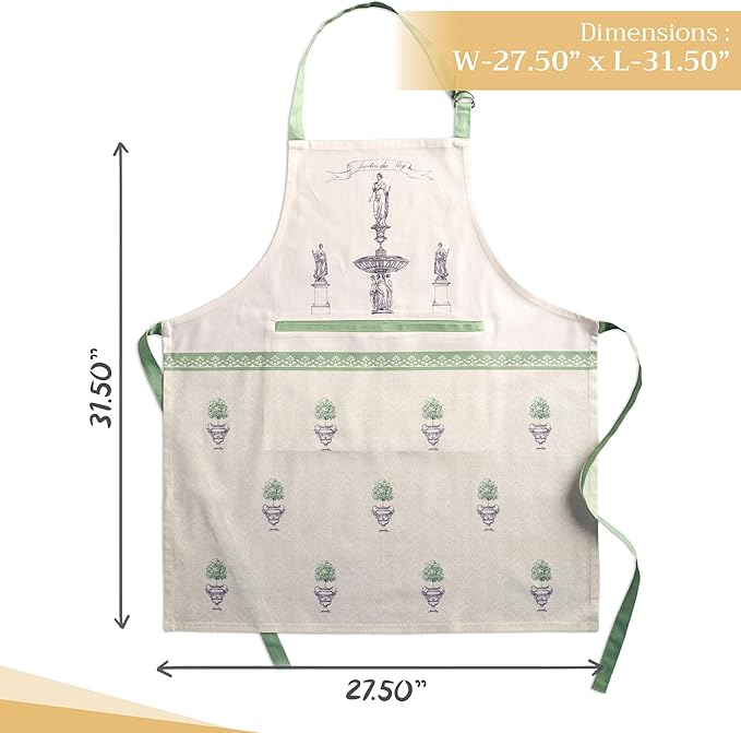 Maison d' Hermine 100% Cotton Apron for women with Pocket Kitchen Chef Apron for Men Cooking Mothers Day Gifts