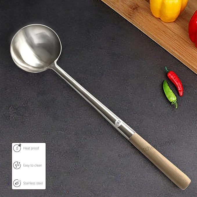Sunrise Kitchen Supply Commercial Grade Wok Ladle 18" (#2)