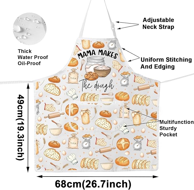 JNIAP Bread Baking Apron Bread Baker Aprons i Loaf Sourdough Baking Mom Gifts Baking Master Apron