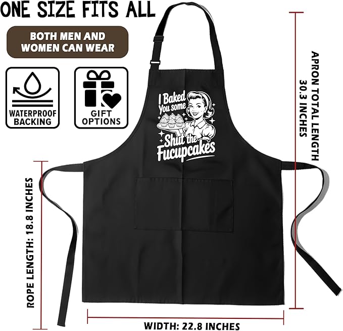 Funny Aprons for Women - Baking Gift for Women, Mothers Day Christmas Birthday Gifts, Perfect for Cooking, Bartending