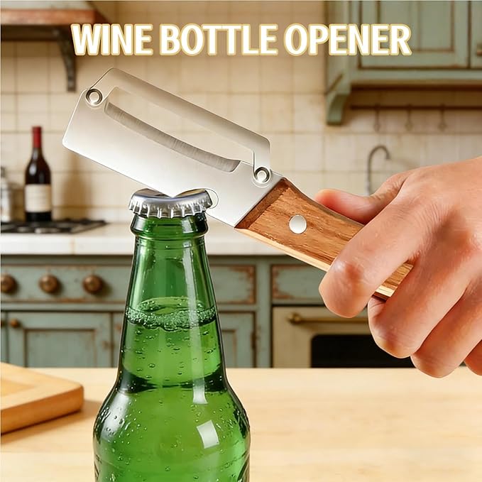 Vegetable Peelers for Kitchen, Multi-functional Vegetable Peeler for Kitchen,Peeler with Wooden Handle and Bottle Opener