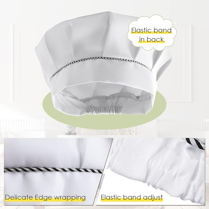 Handepo 28 Pcs Kid Apron and Chef Hat Set Adjustable Bib Apron with Pockets for Kids Cooking Baking Painting Crafting